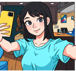 Woman taking a selfie with a phone