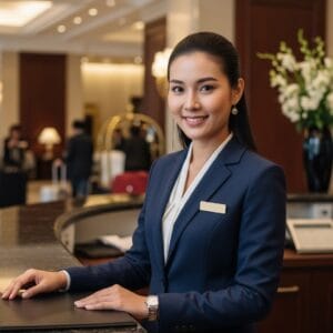 Thai woman working at hotel